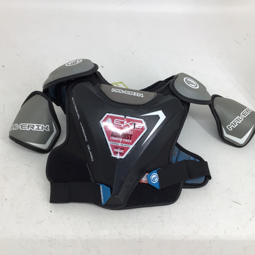 Vist Large View of Product Image Which is Used Maverik CHARGER EKG SM SHOULDER PADS Lacrosse Shoulder Pads Grey SM