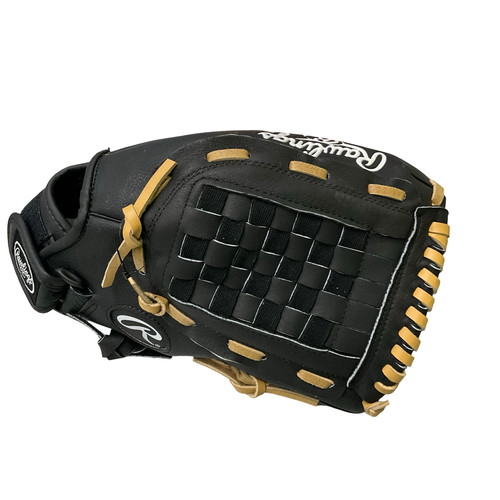 Vist Large View of Product Image Which is Used Rawlings SS13W BB/SB Glove RH Throw Black 13"