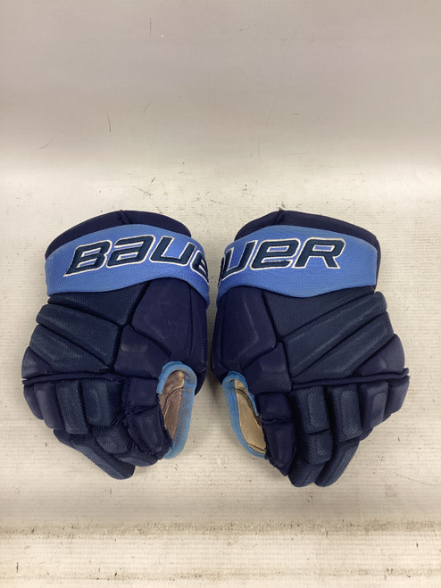 Vist Large View of Product Image Which is Used Bauer PRO TEAM Junior Gloves Navy Blue 11"