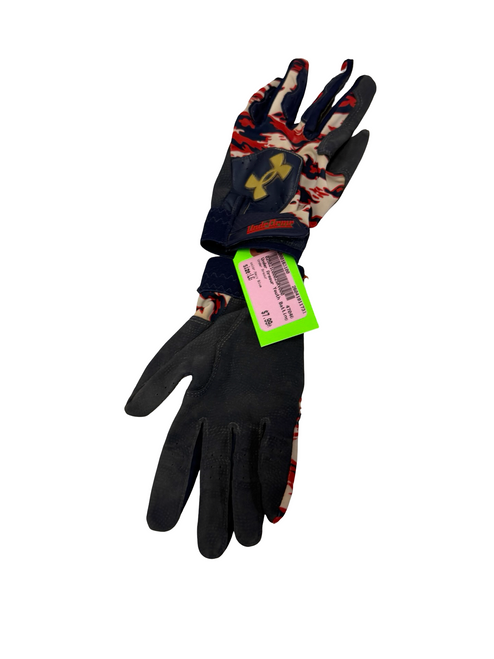 Vist Large View of Product Image Which is Used Under Armour Youth Batting Gloves Navy Blue LG