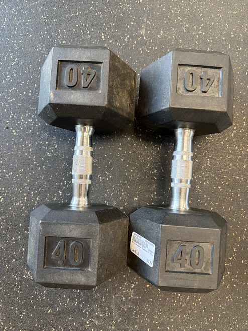 Vist Large View of Product Image Which is Used Hex Dumbbell (Each) 40 lb