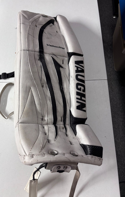 Vist Large View of Product Image Which is Used Vaughn VELOCITY 7480 LEG PADS Goalie Leg Pads Inter White 31"