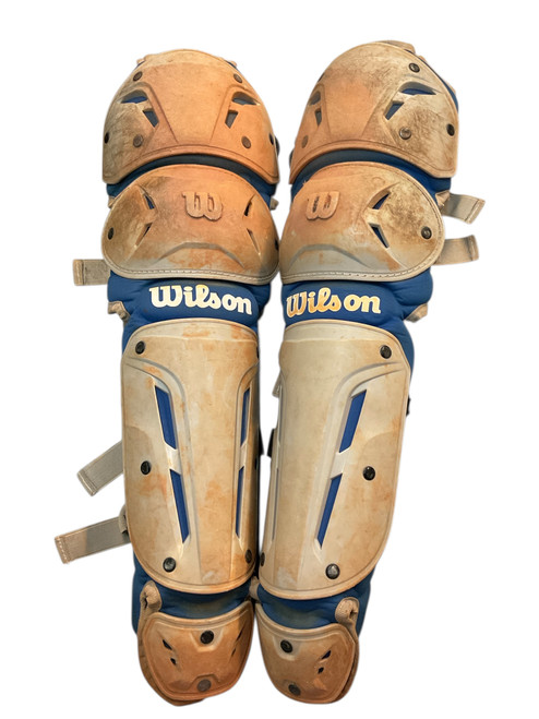 Vist Large View of Product Image Which is Used Wilson SHIN GUARD Catchers Leg Guards Royal Blue Junior