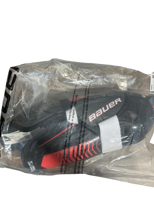 Vist Large View of Product Image Which is Used Bauer LITTLE SPORT Junior Shin Guards Black 11"