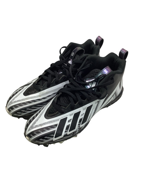 Vist Large View of Product Image Which is Used Adidas Adult FB Cleats Black And White Senior 6.5