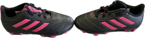 Vist Large View of Product Image Which is Used Adidas Soccer Cleats Black And Pink Youth 11.0