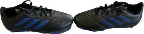 Vist Large View of Product Image Which is Used Adidas Soccer Cleats Black And Royal Blue Junior 02