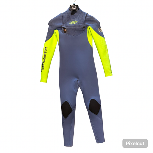 Vist Large View of Product Image Which is Used Rip Curl DAWN PATROL 3/2 Junior Full Suit Navy Blue And Lime JR 12