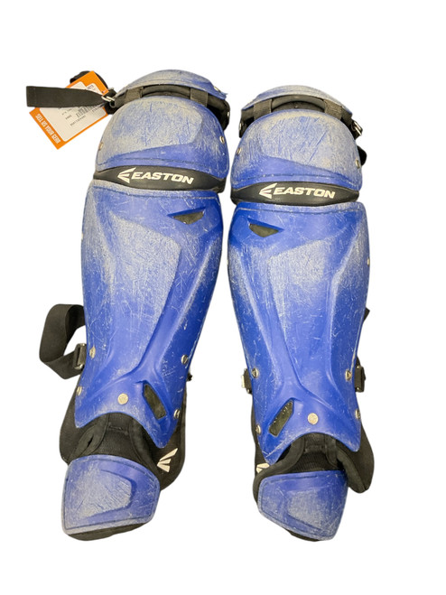 Vist Large View of Product Image Which is Used Easton MAKO BLUE Catchers Leg Guards Royal Blue Junior