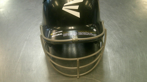 Vist Large View of Product Image Which is Used Easton ALPHA HELMET W JAW Batting Helmet w/Mask Black SM