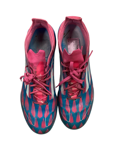 Vist Large View of Product Image Which is Used Adidas F550 Soccer Turf Shoes Pink Senior 9