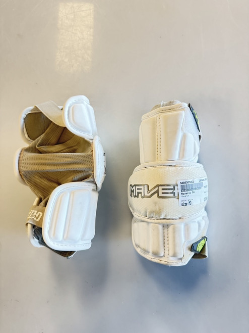 Vist Large View of Product Image Which is Used Maverik M4 Lacrosse Arm Pads/Guards White MD