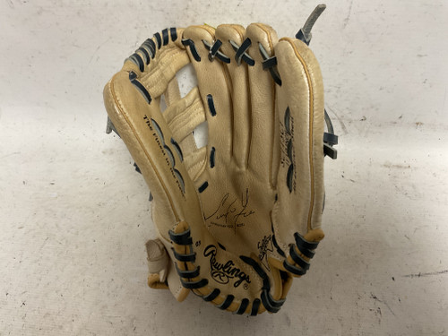 Vist Large View of Product Image Which is Used Rawlings Sure Catch Christian Yelich Model SC115CY Baseball Glove RH Throw Tan 11 1/2"