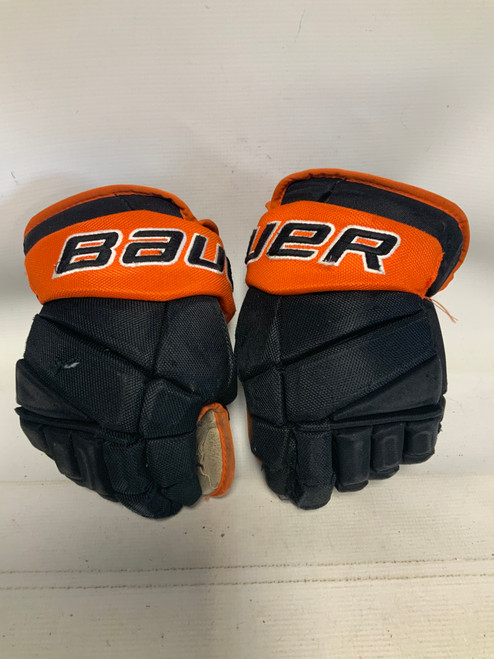 Vist Large View of Product Image Which is Used Bauer TEAM VAPOR PRO OMAHA Senior Gloves Black/Orange/White 14"
