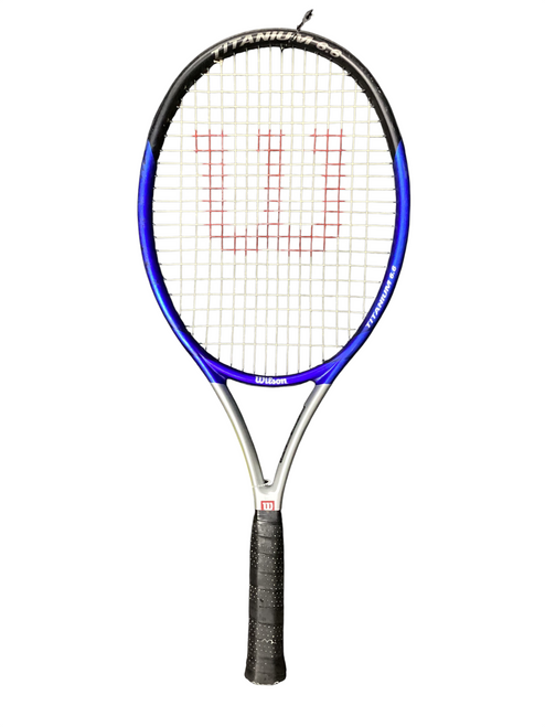 Vist Large View of Product Image Which is Used Wilson TITANIUM 6.6 Adult Tennis Racquet Black 4 5/8"