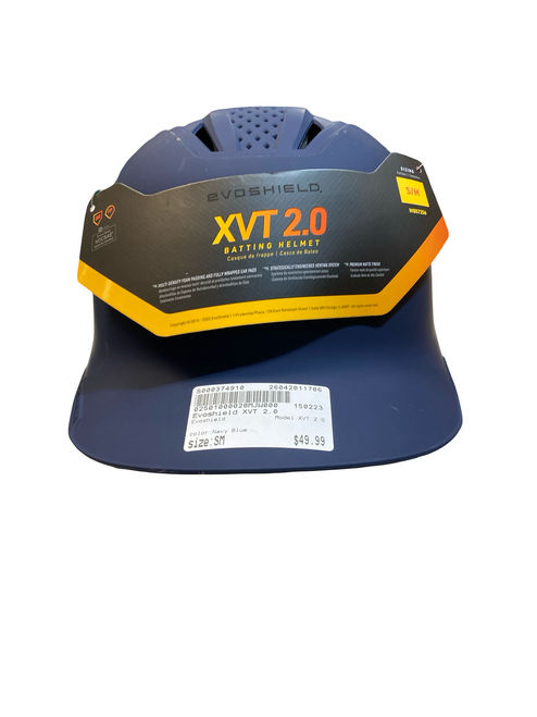 Vist Large View of Product Image Which is Used Evoshield XVT 2.0 Batting Helmet No Mask Navy Blue SM