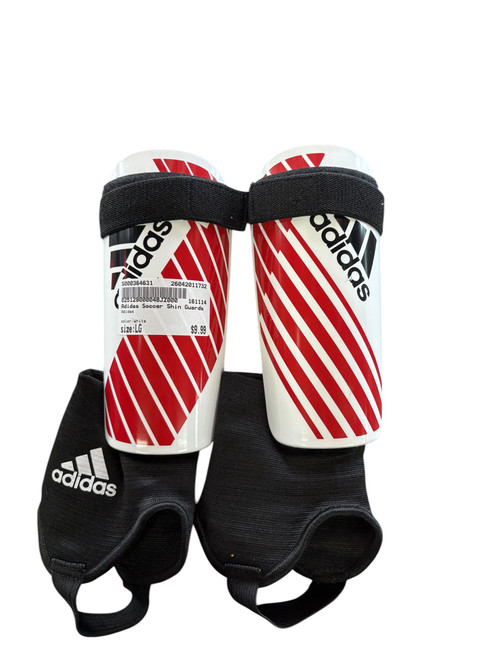 Vist Large View of Product Image Which is Used Adidas Soccer Shin Guards Junior White LG