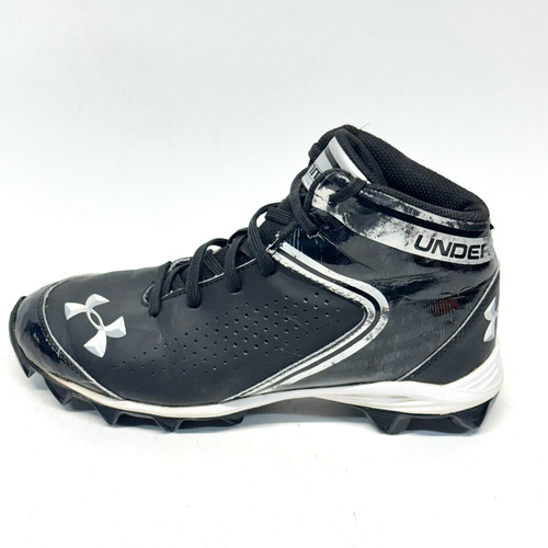 Vist Large View of Product Image Which is Used Under Armour SABER MID Adult FB Cleats Black Senior 5.5