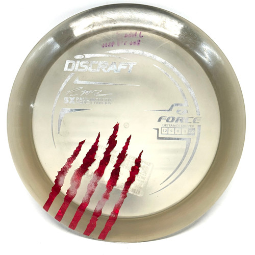 Vist Large View of Product Image Which is Used Discraft 5X MCBETH Z LINE FORCE Disc Golf Driver Clear 172g