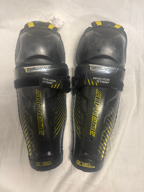 Vist Large View of Product Image Which is Used Bauer SUPEREME 1S Youth Shin Guards Black 10"