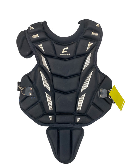 Vist Large View of Product Image Which is Used Champro CHEST PROTECTOR CP103B Catchers Chest Protector Black Youth