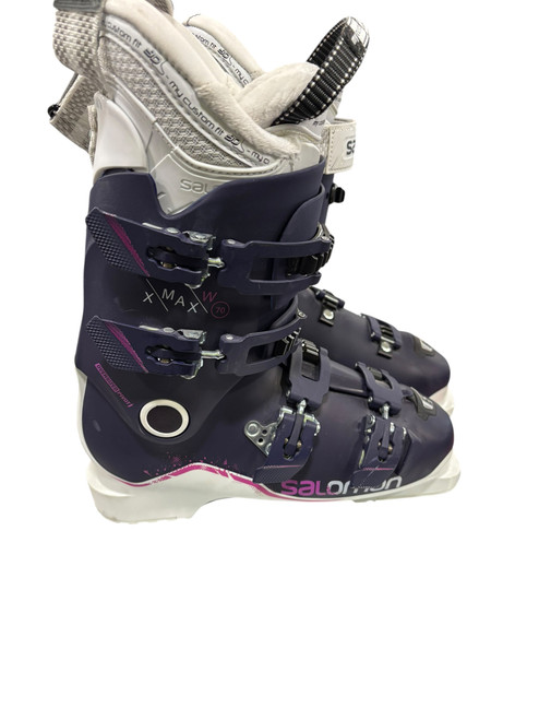 Vist Large View of Product Image Which is Used Salomon X MAX 70 W Womens DH Ski Boot Navy Blue And Purple 265 MP - M08.5 - W09.5