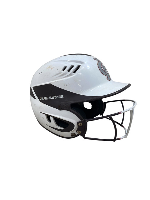 Vist Large View of Product Image Which is Used Rawlings R16S-REVB Batting Helmet w/Mask White M/L