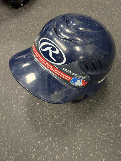 Vist Large View of Product Image Which is Used Rawlings HELMET Batting Helmet No Mask Navy Blue LG