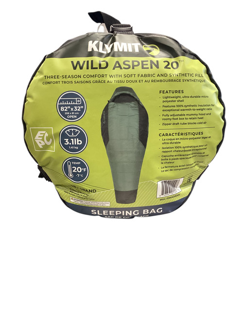 Vist Large View of Product Image Which is Used KLYMIT WILD ASPEN 20 Sleeping Bag Green LG