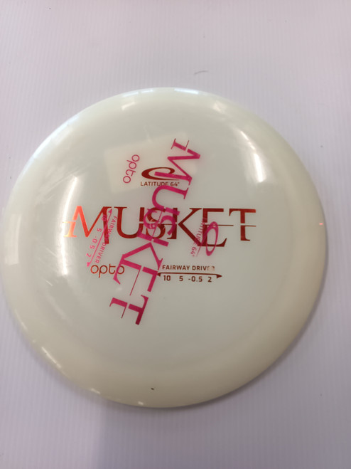 Vist Large View of Product Image Which is Used Latitude 64 OPTO MUSKET Disc Golf Driver White