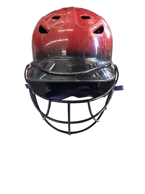 Vist Large View of Product Image Which is Used MacGregor BATTING HELMET W/ MASK Batting Helmet w/Mask Cardinal And Black MD