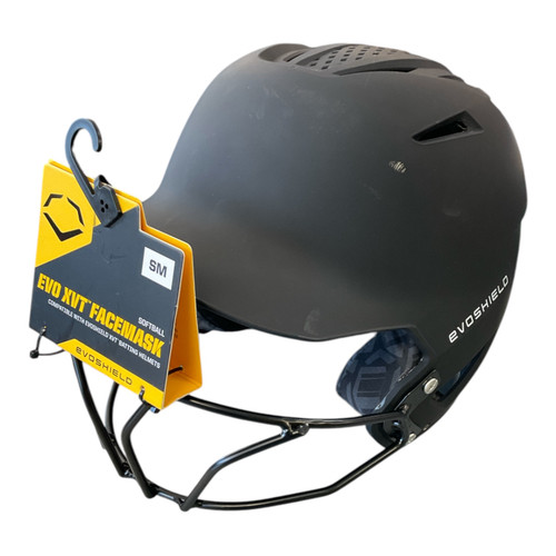 Vist Large View of Product Image Which is Used Evoshield XVT Batting Helmet w/Mask Black SM