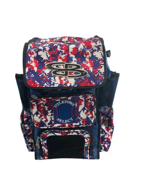 Vist Large View of Product Image Which is Used BoomBah TITLETOWN SELECT BB/SB Player Wheeled Bag White/Royal/Red
