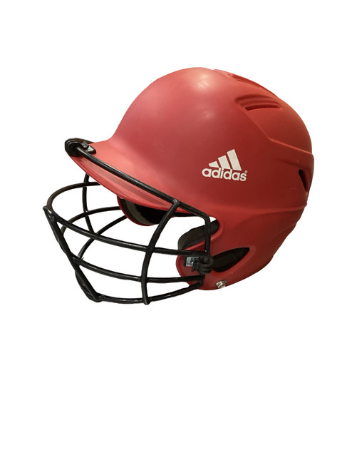 Vist Large View of Product Image Which is Used Adidas RED HELMET W/MASK 6 3/8- 7 3/8 Batting Helmet w/Mask Red MD