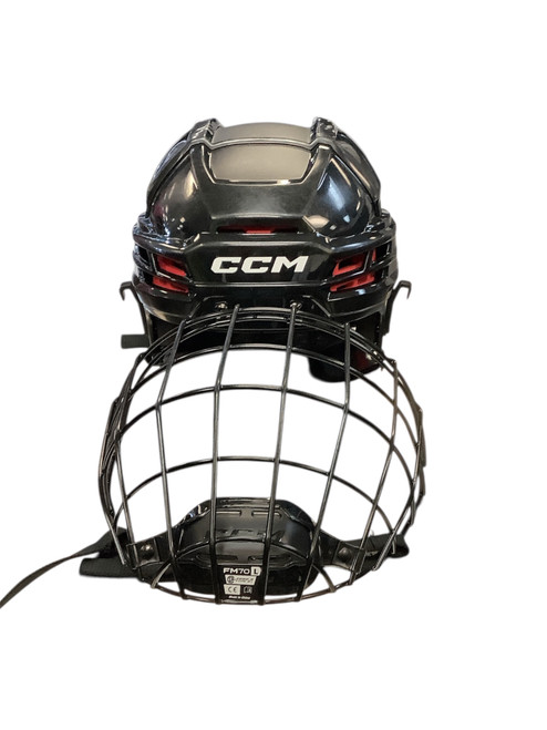 Vist Large View of Product Image Which is Used CCM TACKS 70 Helmet Cage Combo Black LG