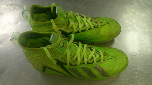 Vist Large View of Product Image Which is Used Adidas Adult FB Cleats Green Senior 8.5