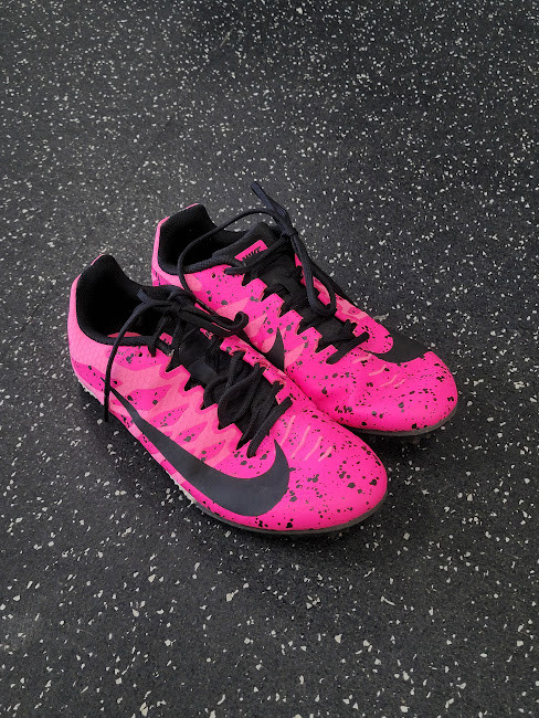 Vist Large View of Product Image Which is Used Nike Track & Field Cleats Adult Pink Senior 7