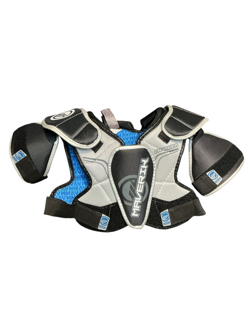 Vist Large View of Product Image Which is Used Maverik MAVERIK CHARGER SHOULDER PADS Lacrosse Shoulder Pads Black Junior