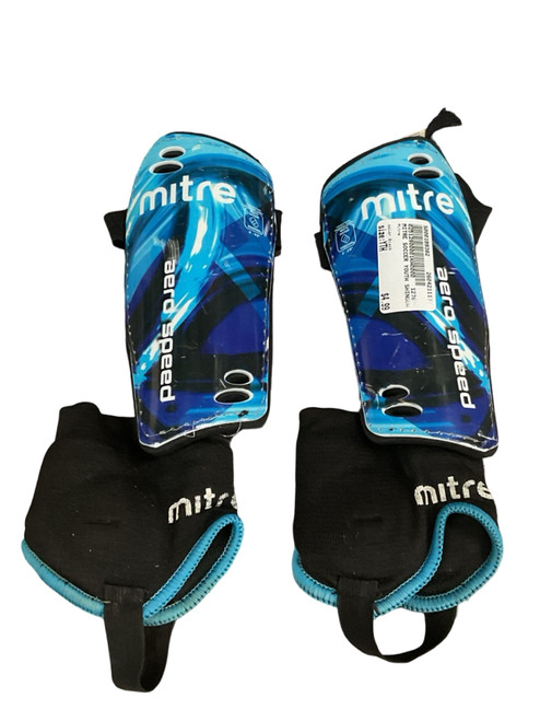 Vist Large View of Product Image Which is Used Mitre Soccer Shin Guards Junior Black Youth