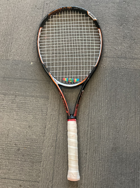 Vist Large View of Product Image Which is Used Prince TOUR LITE 100 HYBRID Adult Tennis Racquet Orange 4 3/8"