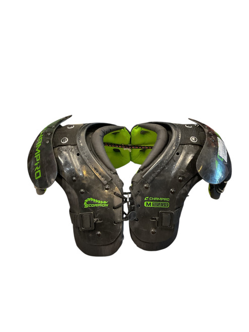 Vist Large View of Product Image Which is Used Champro SCORPION YT MD SP FB Shoulder Pads Black MD