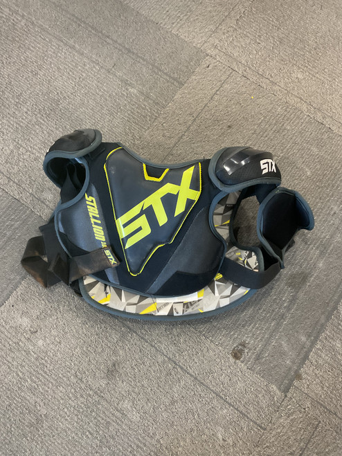 Vist Large View of Product Image Which is Used STX STALLION 100 Lacrosse Shoulder Pads Black MD