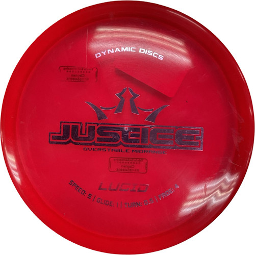 Vist Large View of Product Image Which is Used Dynamic Discs LUCID JUSTICE Disc Golf Mid Range Red 174g