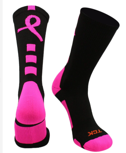Vist Large View of Product Image Which is New TCK AWARE CREW BLK/PNK MD SOCKS