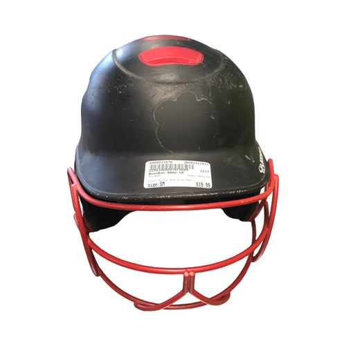 Vist Large View of Product Image Which is Used BoomBah BBH2-SR Batting Helmet w/Mask Black And Wine Red SM