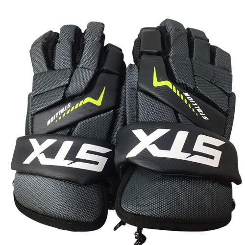 Vist Large View of Product Image Which is Used STX STALLION 200 Lacrosse Gloves Junior Black SM