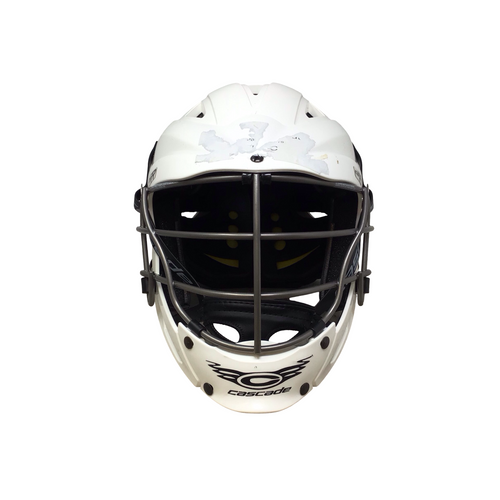 Vist Large View of Product Image Which is Used Cascade CS-R ADJ Lacrosse Helmet White MD