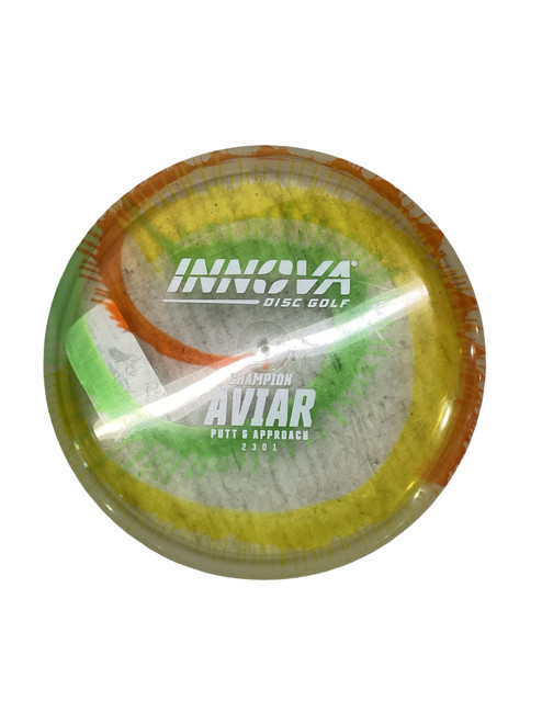 Vist Large View of Product Image Which is Used Innova DYE CHAMPION AVIAR Disc Golf Putter White