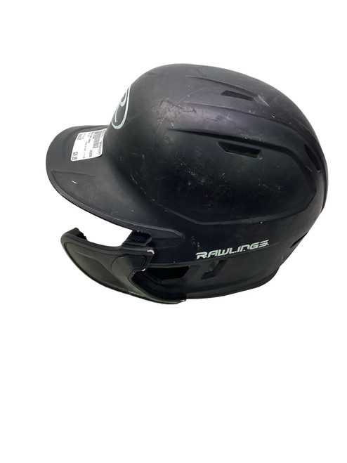 Vist Large View of Product Image Which is Used Rawlings 6 3/8 - 7 1/8 Batting Helmet No Mask Black S/M