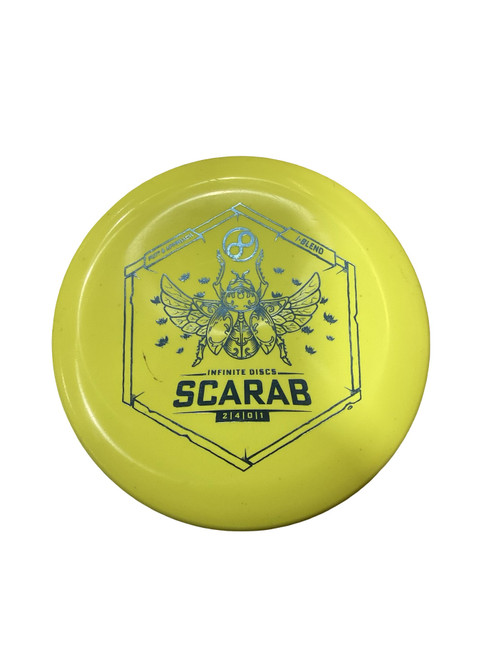 Vist Large View of Product Image Which is Used Infinite Discs SCARAB Disc Golf Putter Yellow